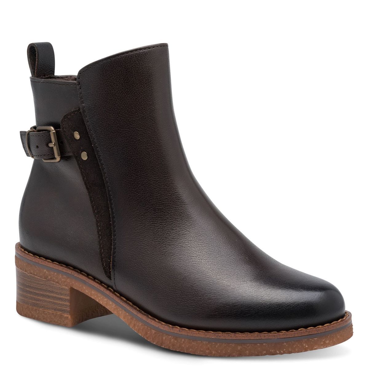Bottine talon bloc marron taupe, MARCO TOZZI
