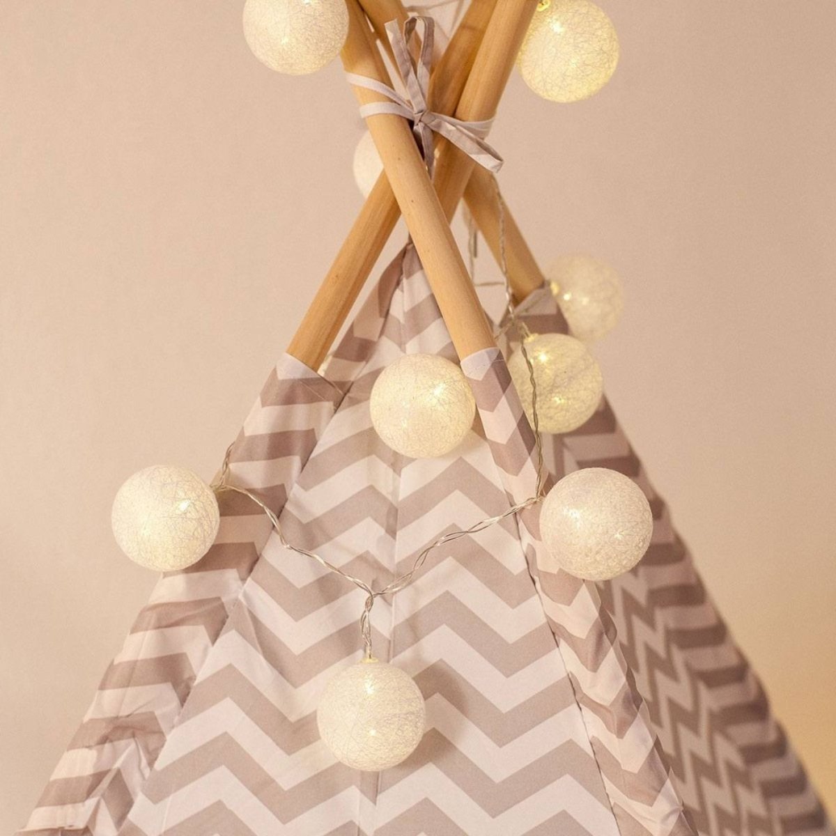 Guirlande lumineuse Blanche 10 boules LED à piles blanc, ATMOSPHERA