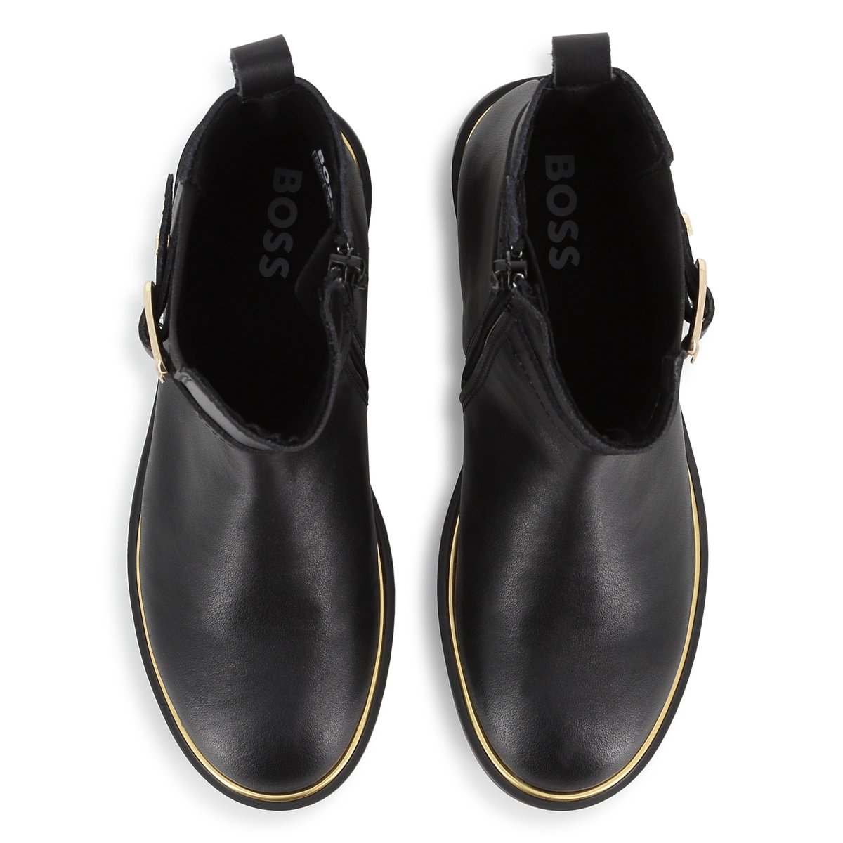 Bottines cuir de vachette black, BOSS KIDSWEAR