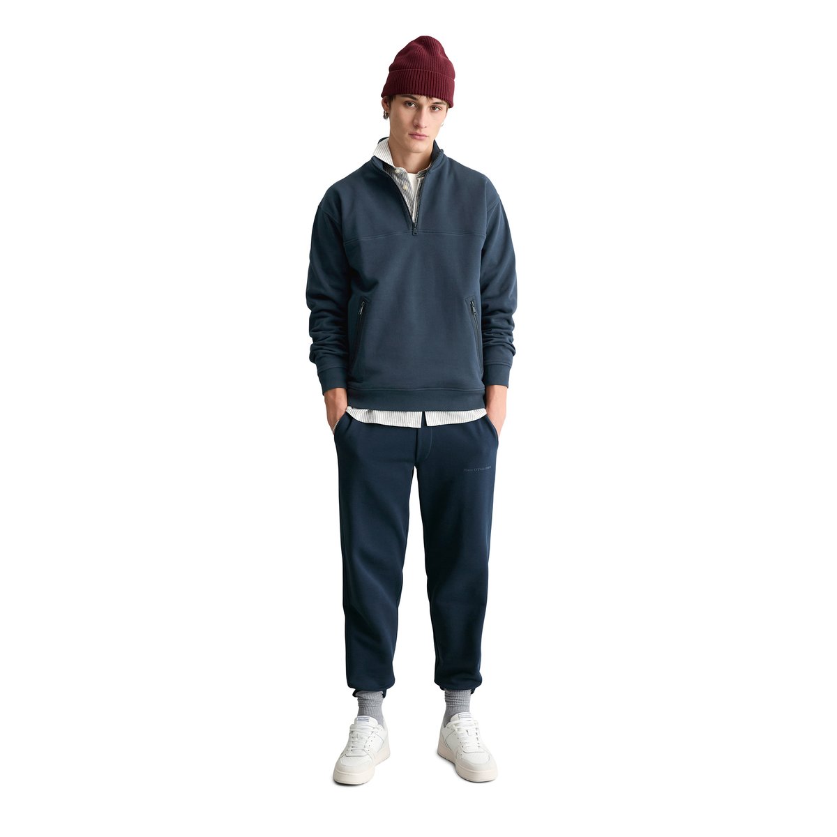 Sweattroyer relaxed en coton bio doux bleu foncé, MARC O’POLO DENIM