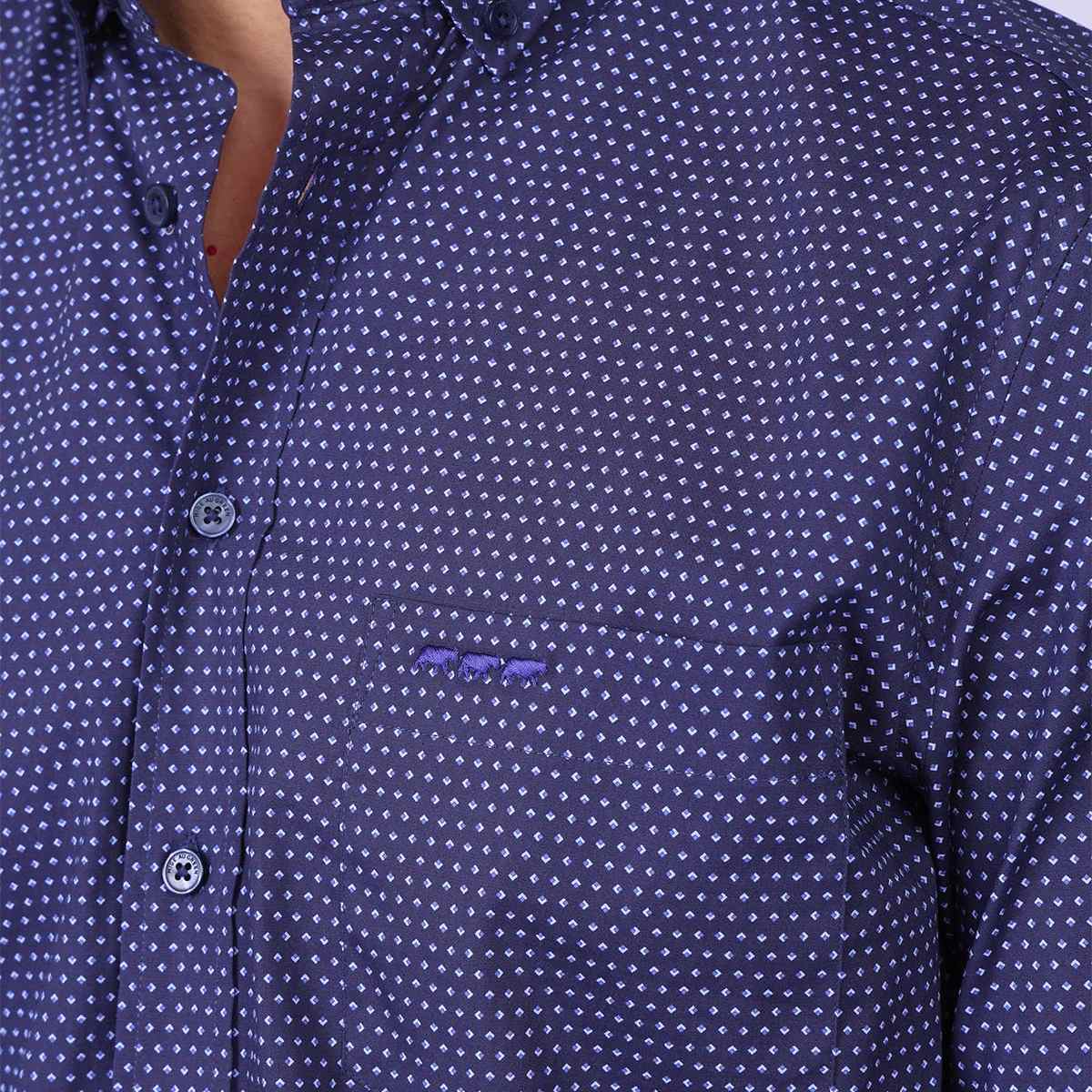 Chemise micro-motifs Hansel bleu marine, MISE AU GREEN