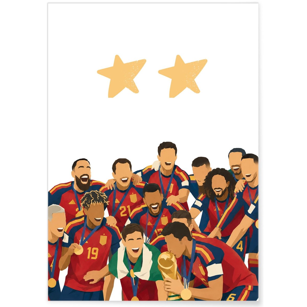 Affiche CDM Espagne 3 blanc, L'AFFICHERIE