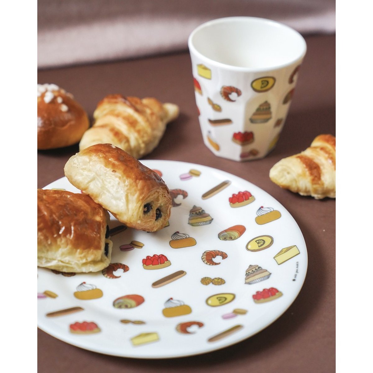 Assiette enfant avec pâtisseries 20 cm blanc, PETIT JOUR
