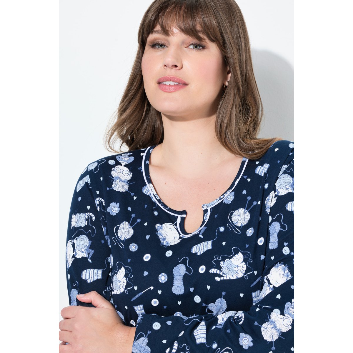 Grands t-shirts en lot de 2 bleu nuit, ULLA POPKEN