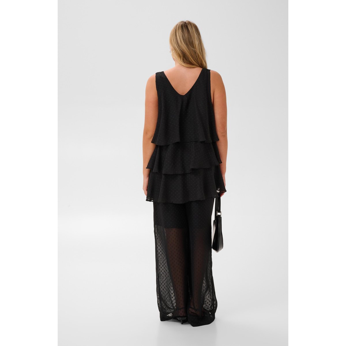 Blouse sans manches noir black, KAFFE CURVE