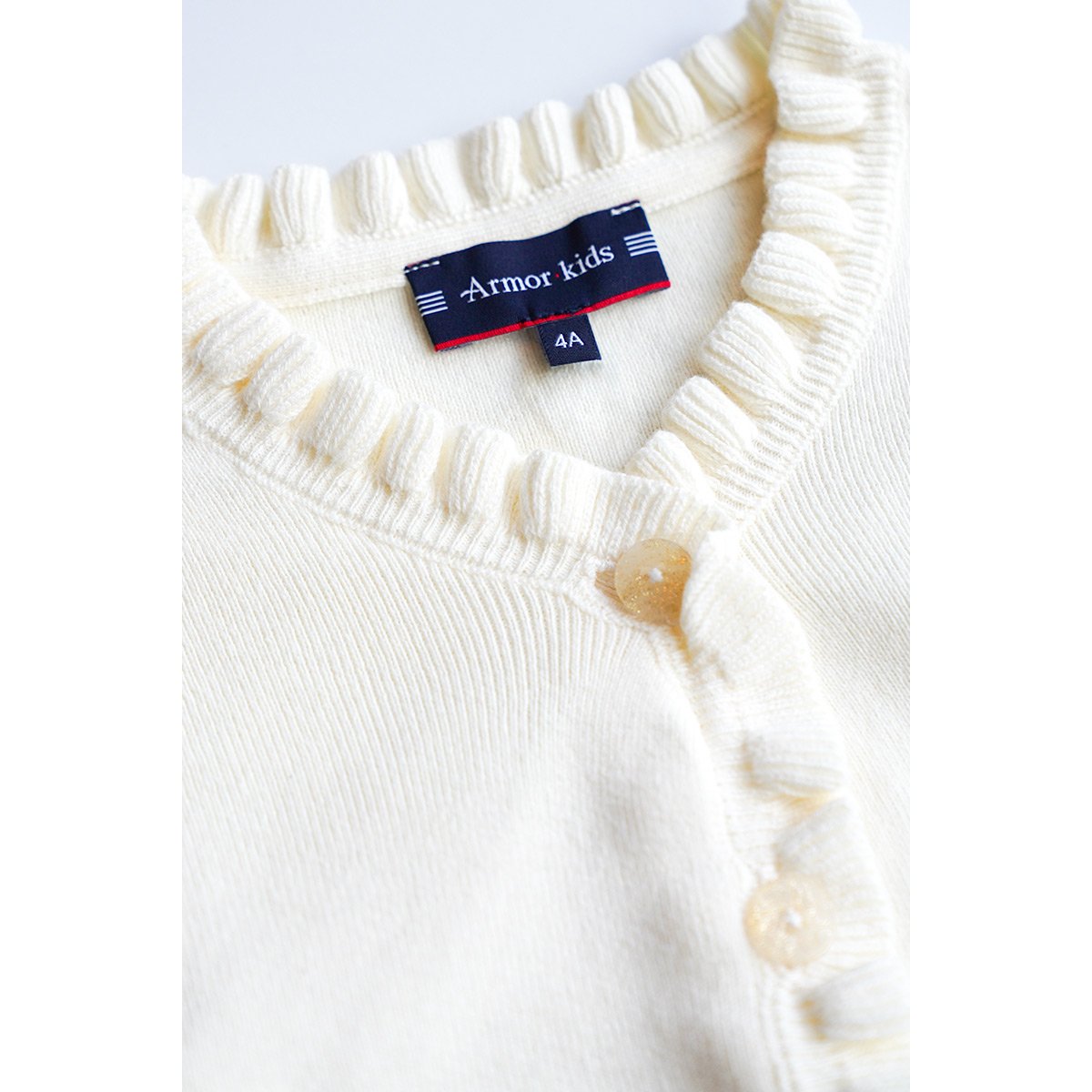 Gilet boutonné Kids - coton et laine nature, ARMOR-LUX