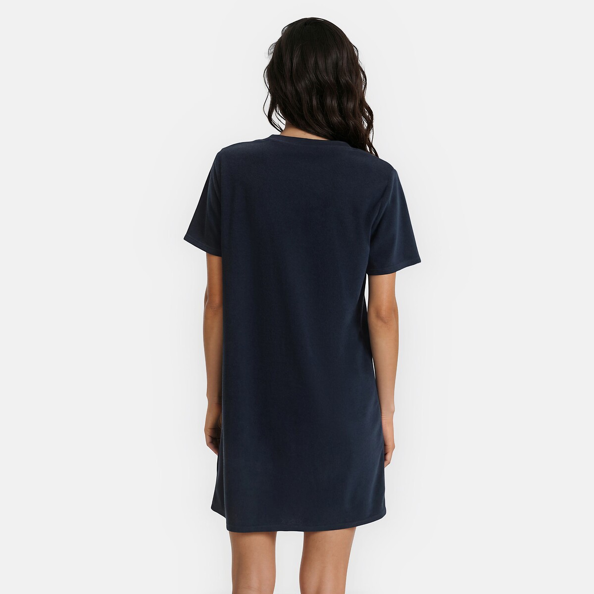 Chemise de nuit en maille éponge marine, LA REDOUTE COLLECTIONS
