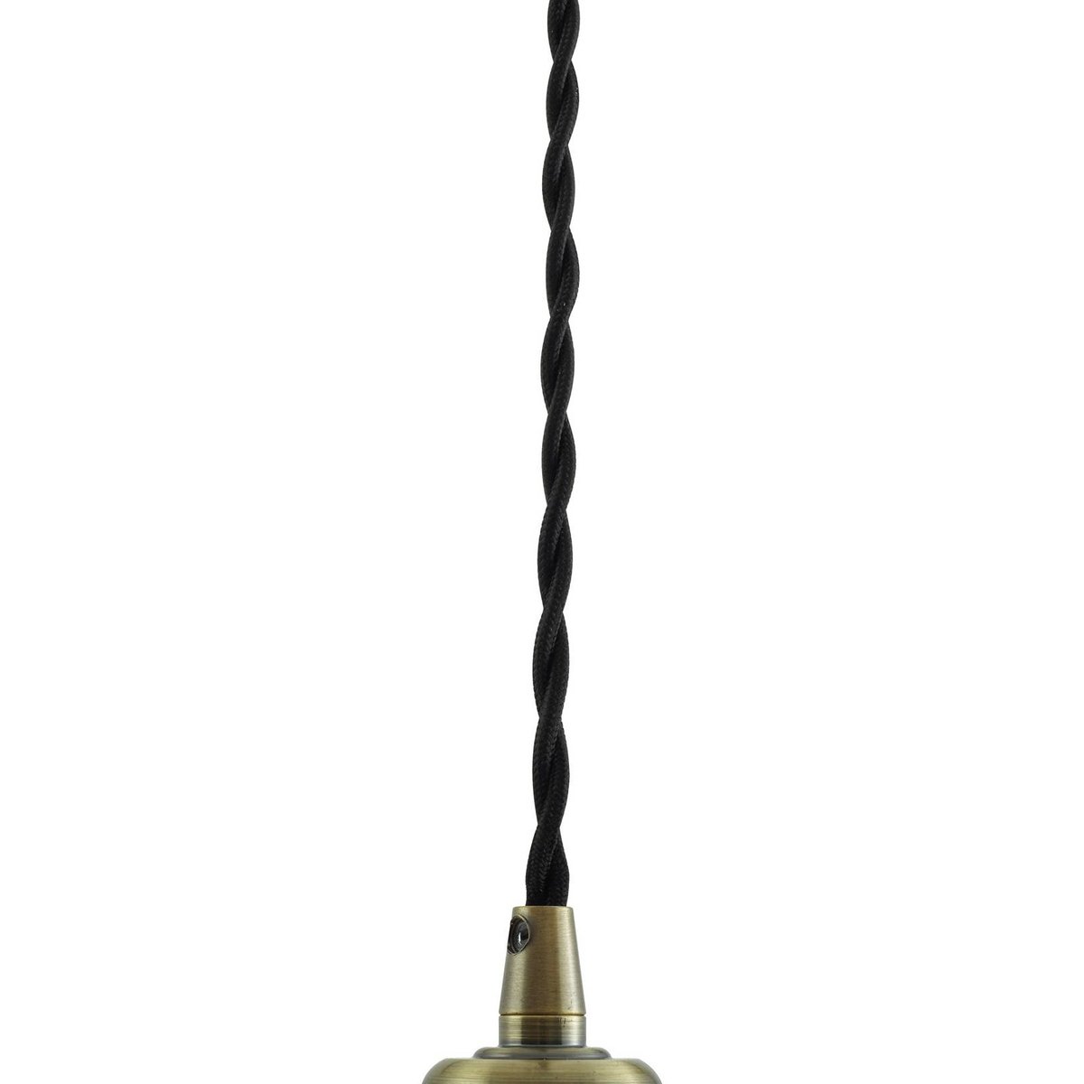 Suspension en verre antique, Ludowika transparent, laiton, noir, LINDBY