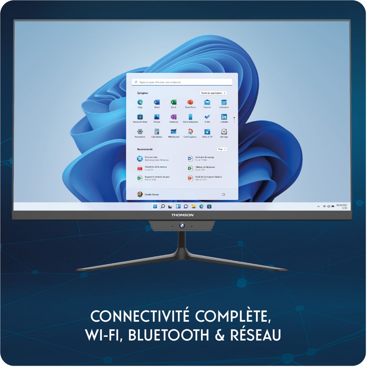 Ordinateur tout-en-un A27I51216BK512C 27" Intel Core i5-12450H 16 Go RAM LPDDR4 SSD 512 Go couleur unique, THOMSON