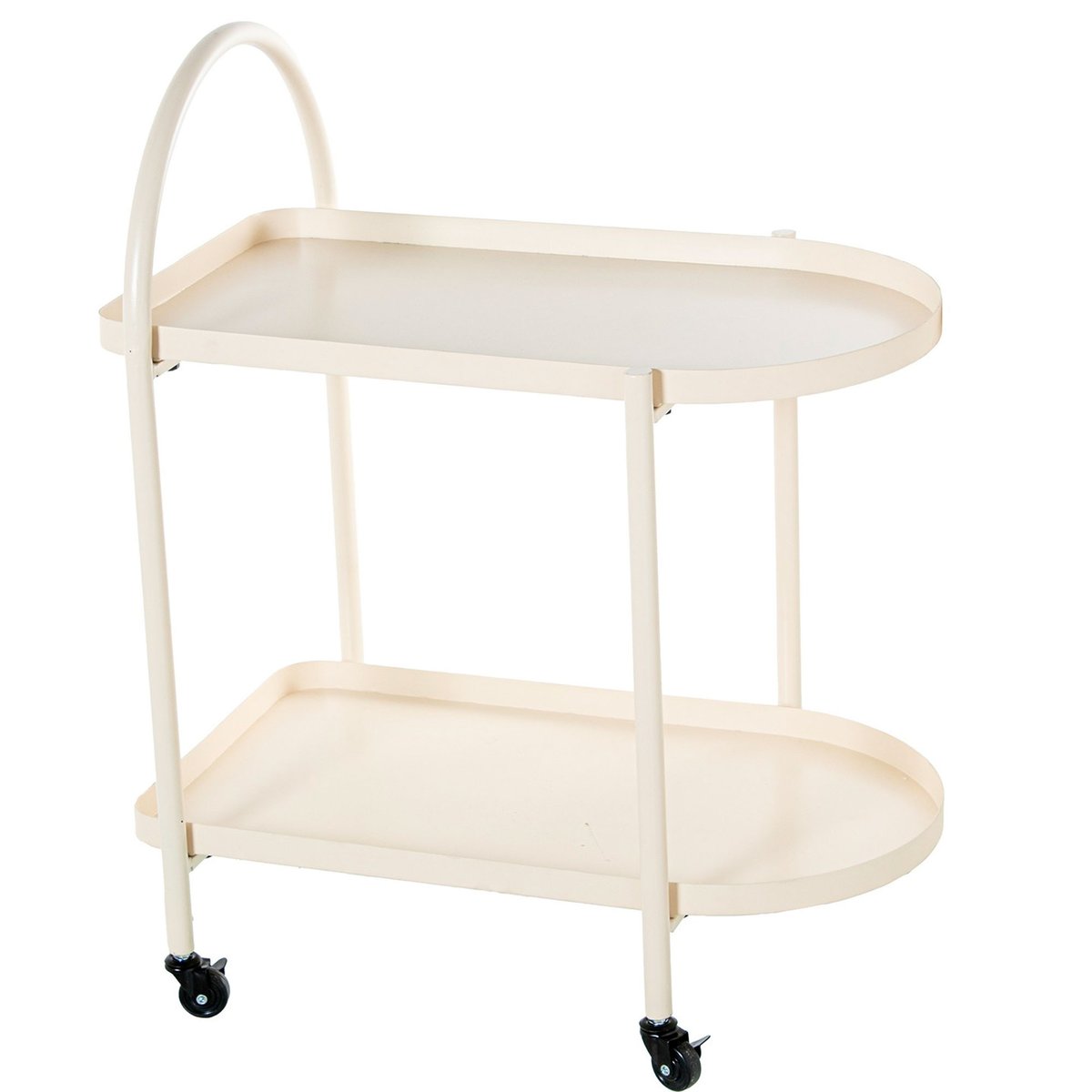 Table roulante desserte cuisine en métal blanc 60x40x74cm blanc, VERSA