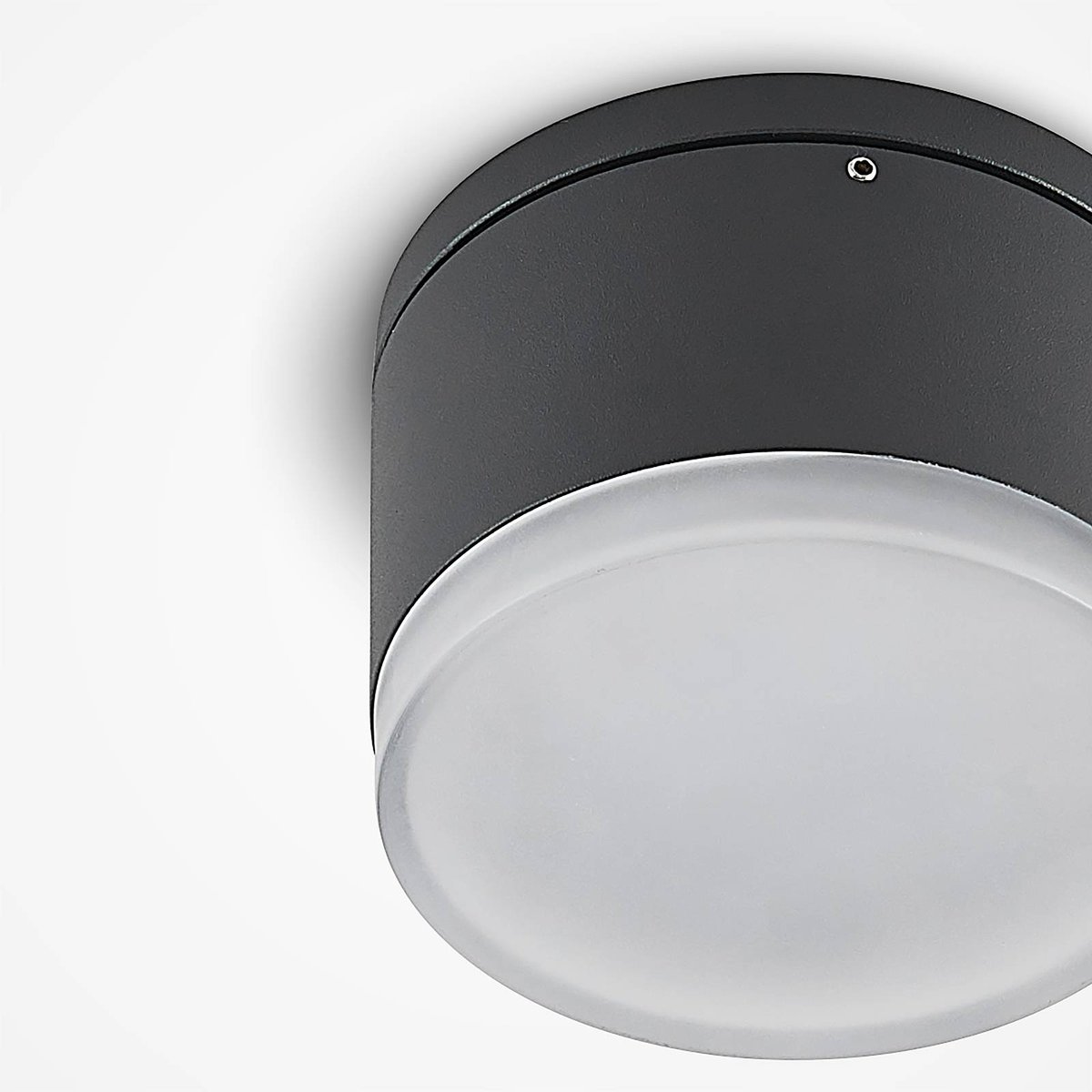 Plafonnier extérieur en aluminium moderneLED gris foncé, blanc, LINDBY