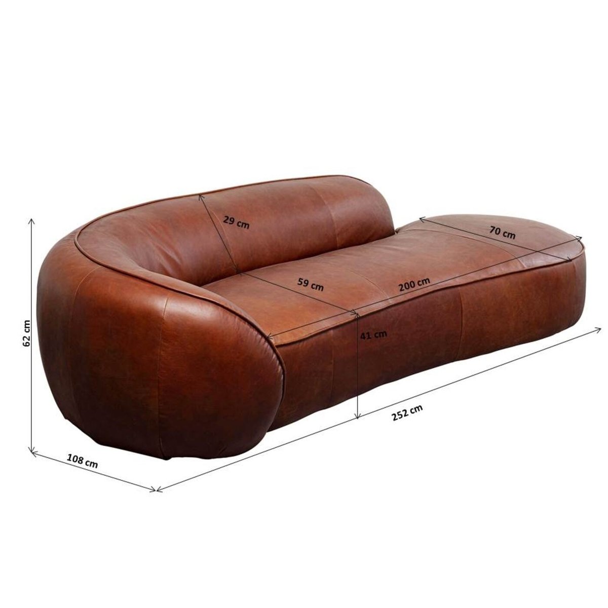 Méridienne en cuir, WONDER cuir, KARE DESIGN