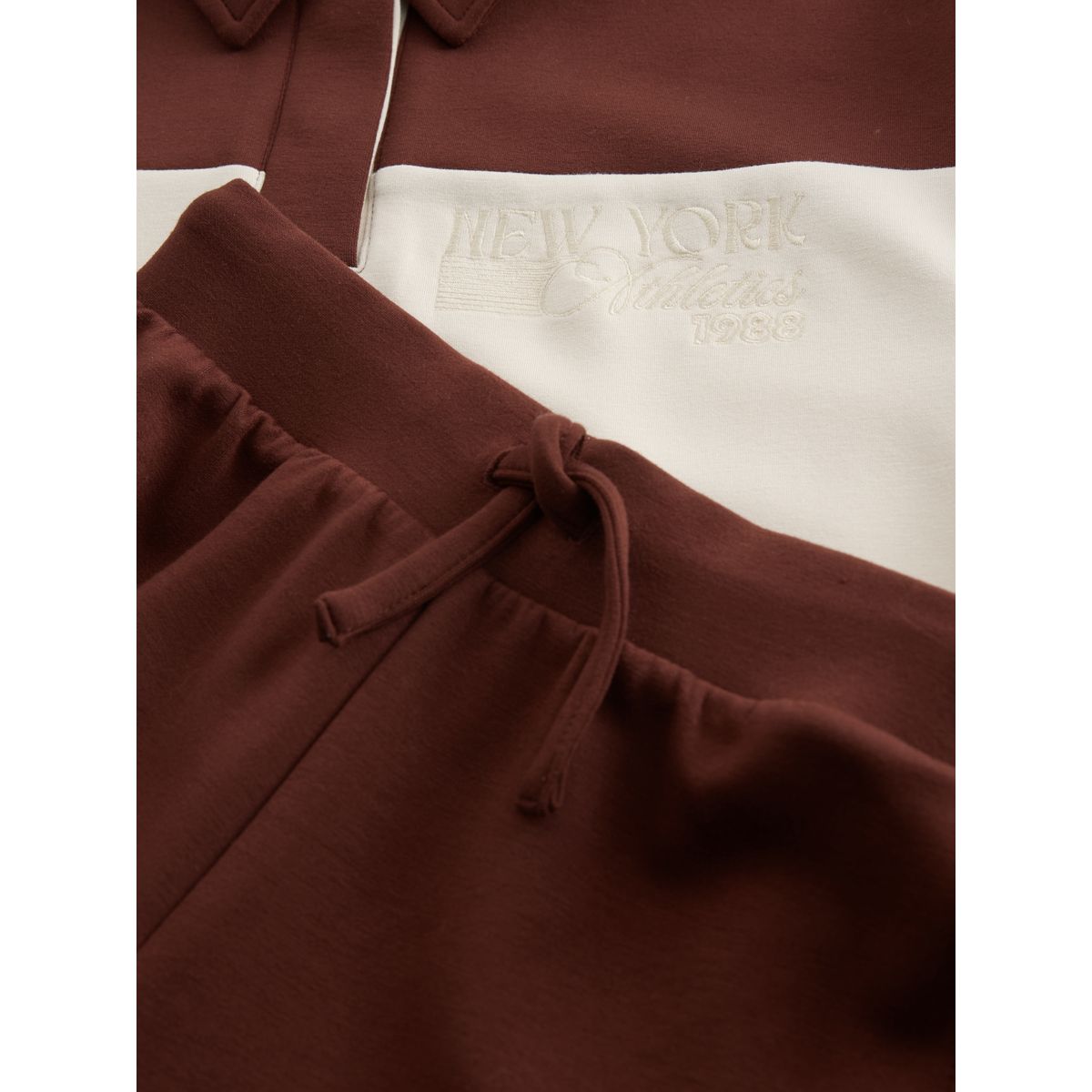 Haut style rugby et pantalon de jogging marron chocolat, NEXT