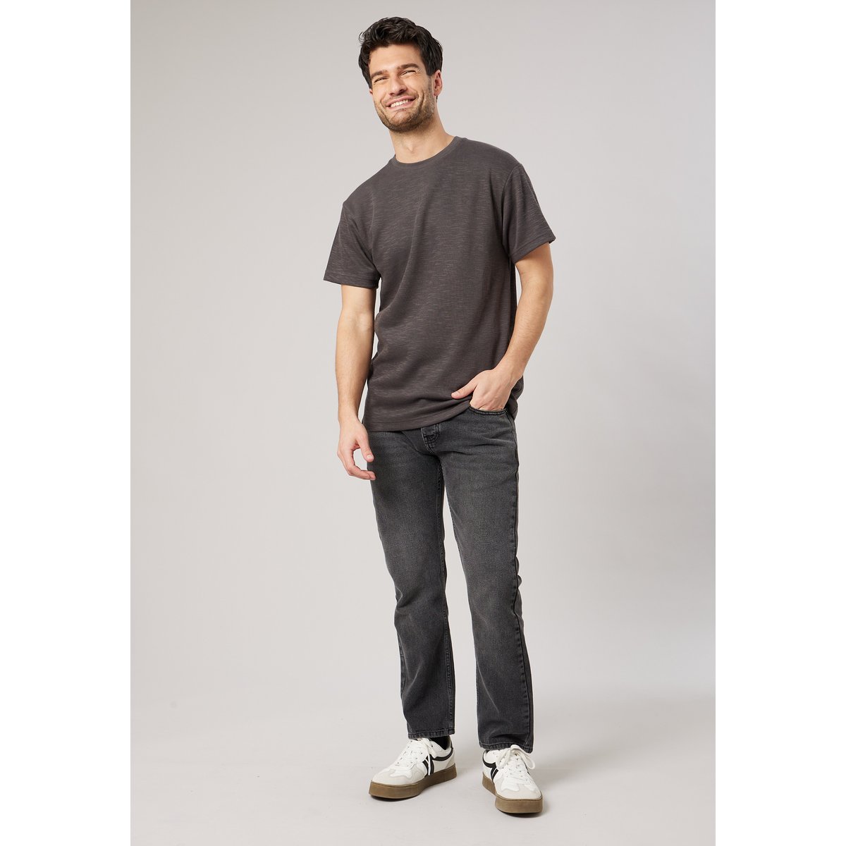 T-shirt loose homme uni MCROY gris charbon, DEELUXE