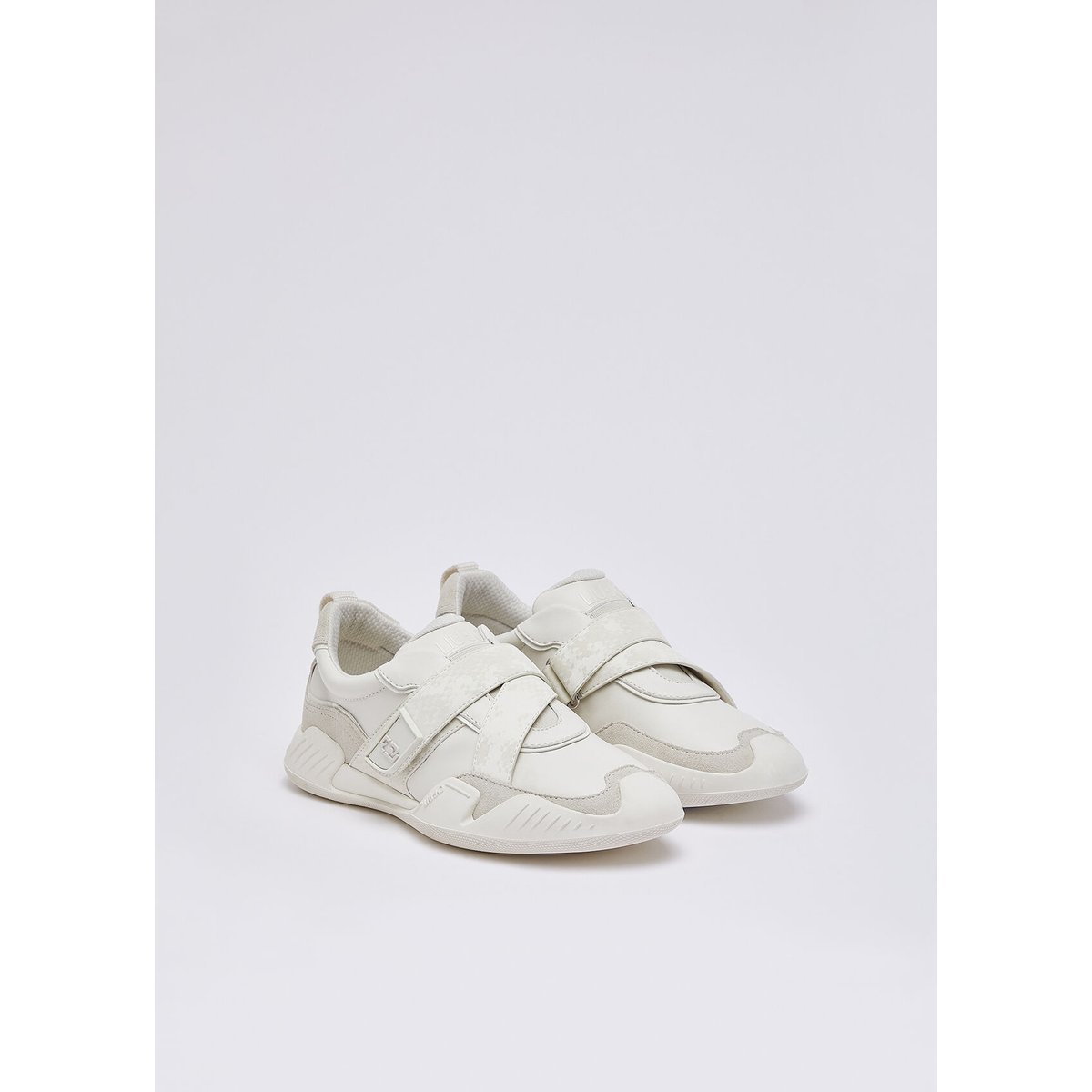 Baskets en cuir avec velcro blanc lait, LIU JO