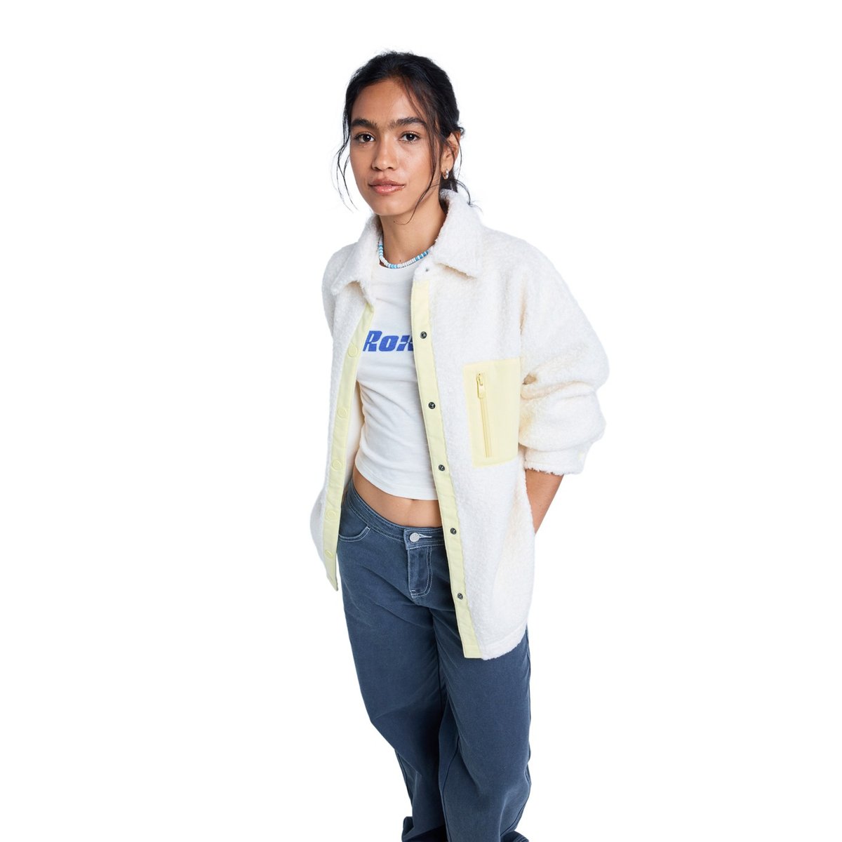 Veste chemise POLAR SHACKET. blanc whisper white, ROXY