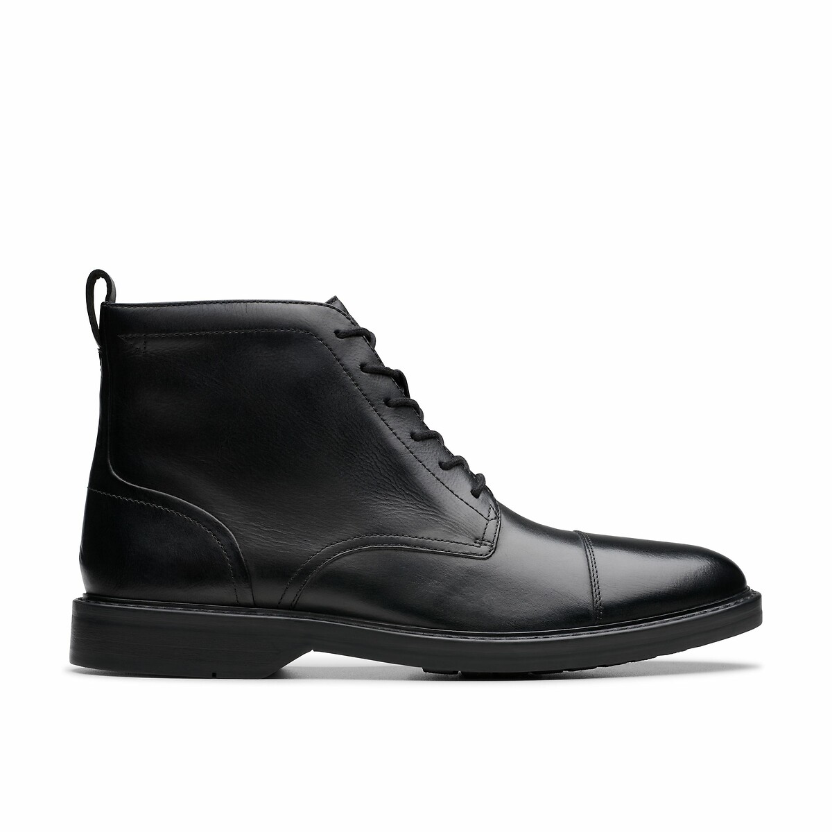 Aldwin Cap Ankle Boots in Leather with Lace-Up Fastening black, CLARKS