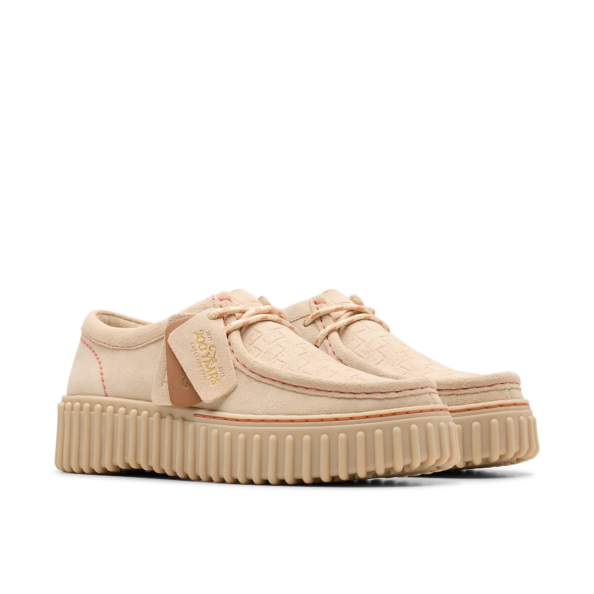 Chaussures en cuir suédé Torhill Bee ecru, CLARKS