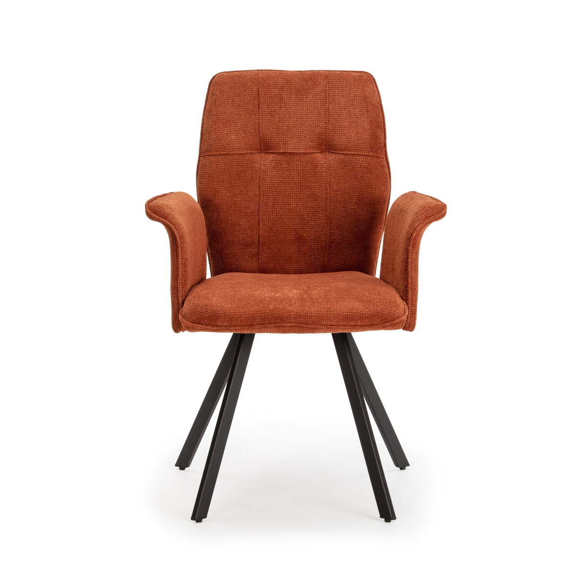 Lot de 2 fauteuils en tissu avec pieds en métal noir L62 cm - MERY orange, CALICOSY