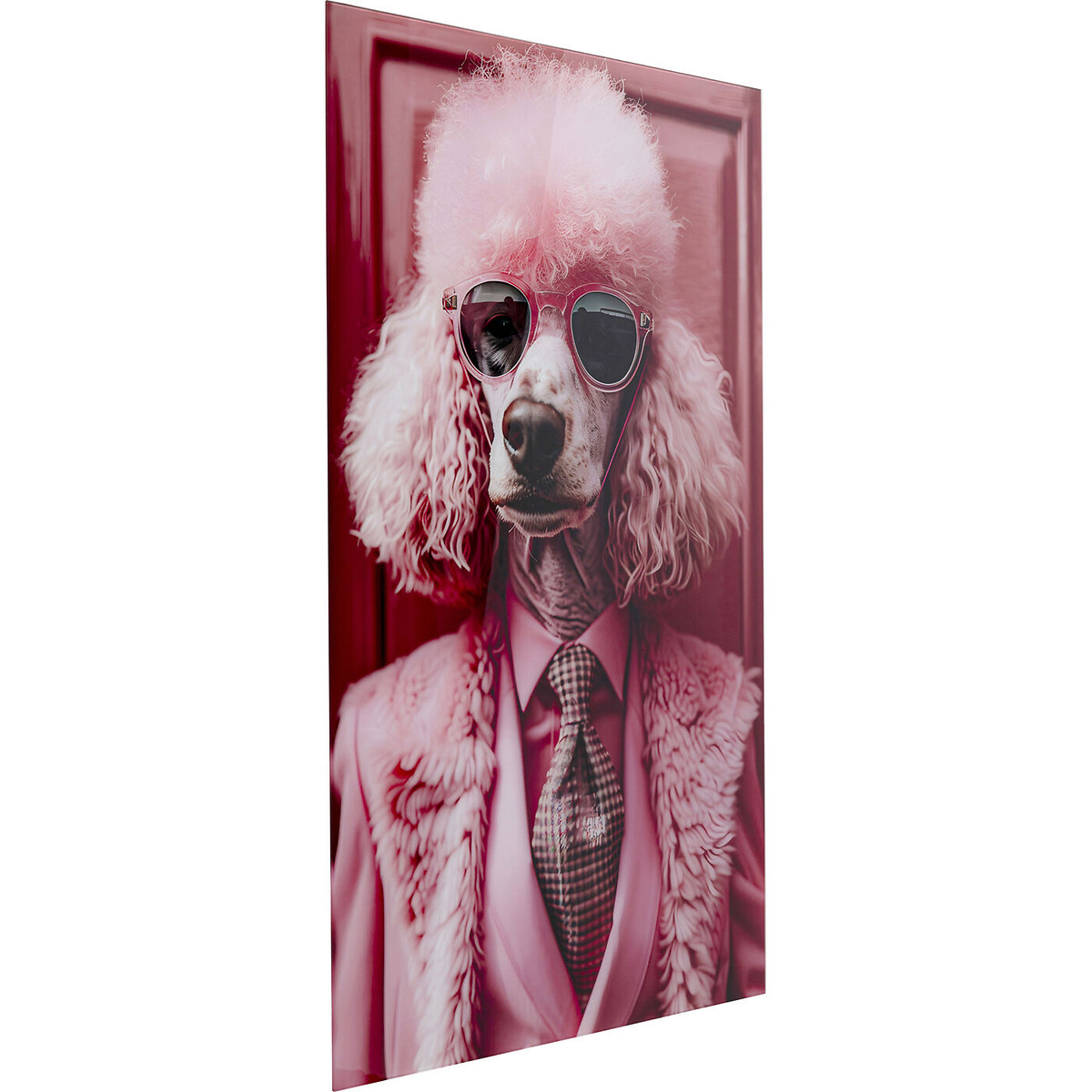 Glass Picture Pink Poodle 50x40cm pink, KARE DESIGN