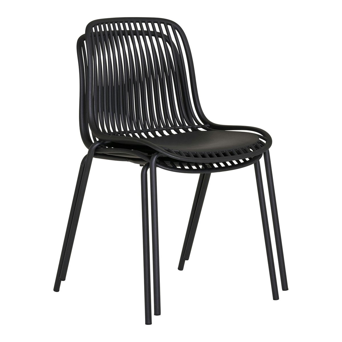 Chaise empilable en polypropylène (lot de 2) ELVA noir, PIER IMPORT