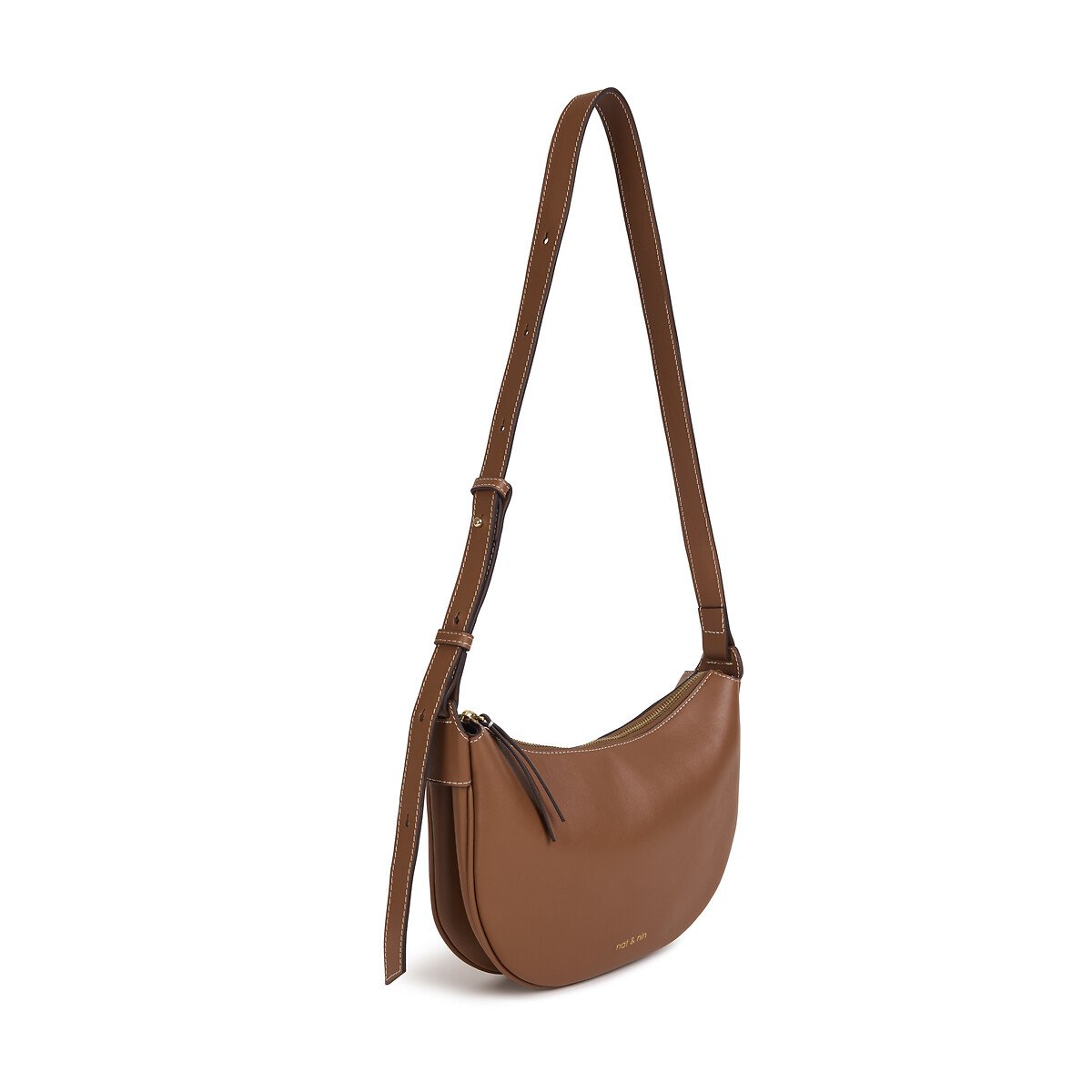Borsa a spalla in pelle LUNE nocciola, NAT & NIN