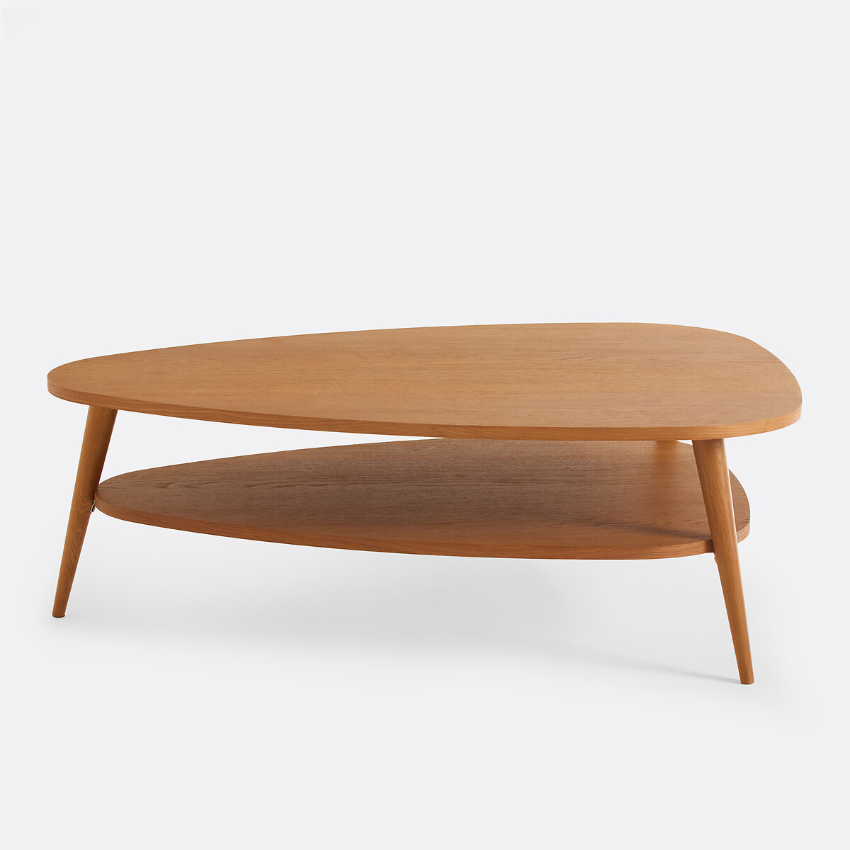 XL Vintage Couchtisch, furniert und Eiche, doppelte Tischplatte, Länge 110 cm, QUILDA eichefarben, LA REDOUTE INTERIEURS