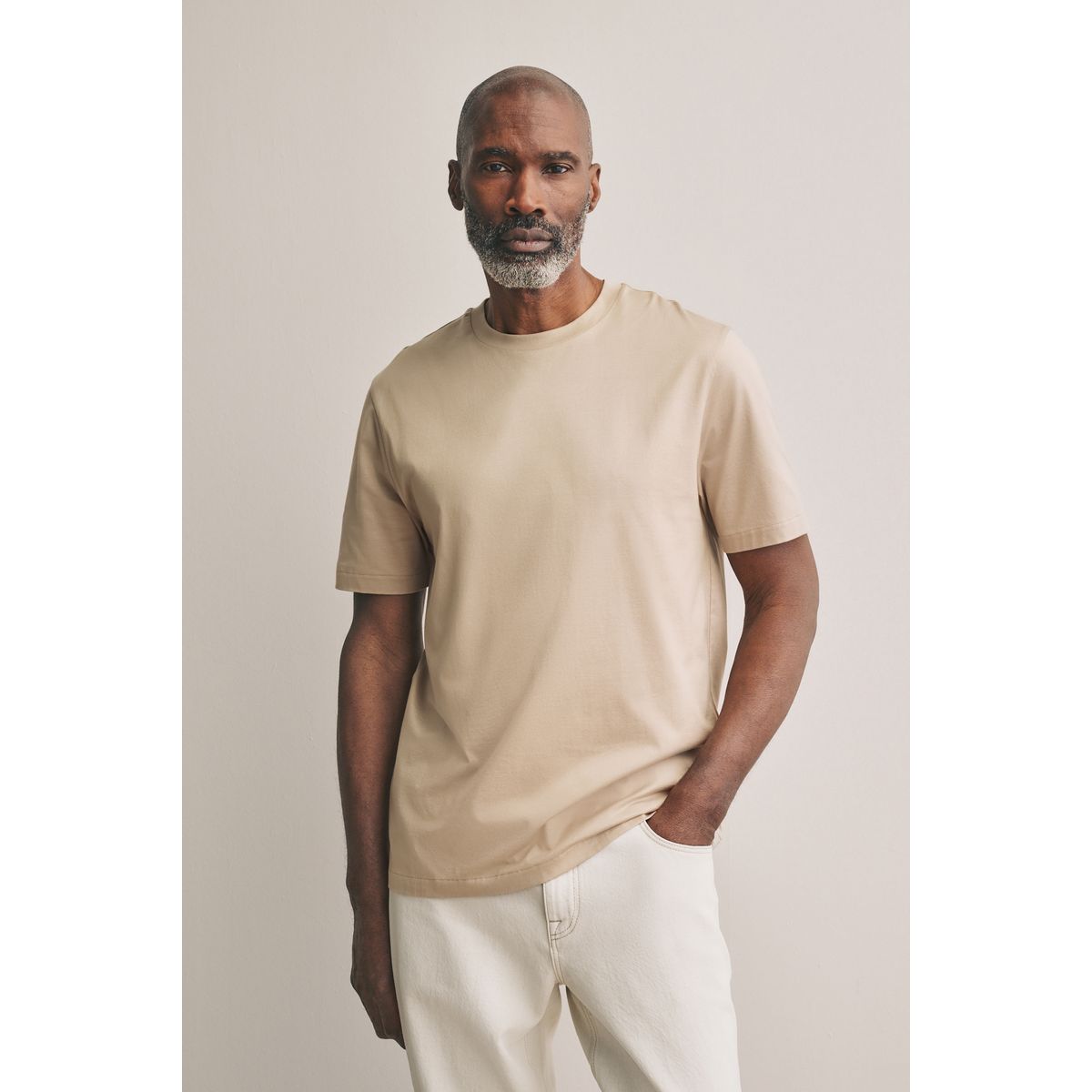 T-shirt ras du cou lot de 3 blanc/marine/pierre, NEXT