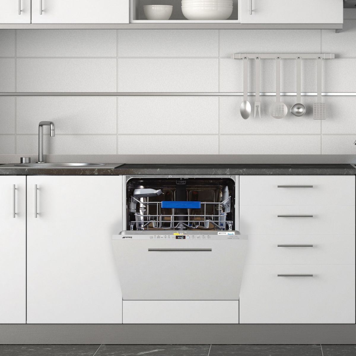 Lave vaisselle encastrable STL233CLH Hauteur 86cm gris, SMEG