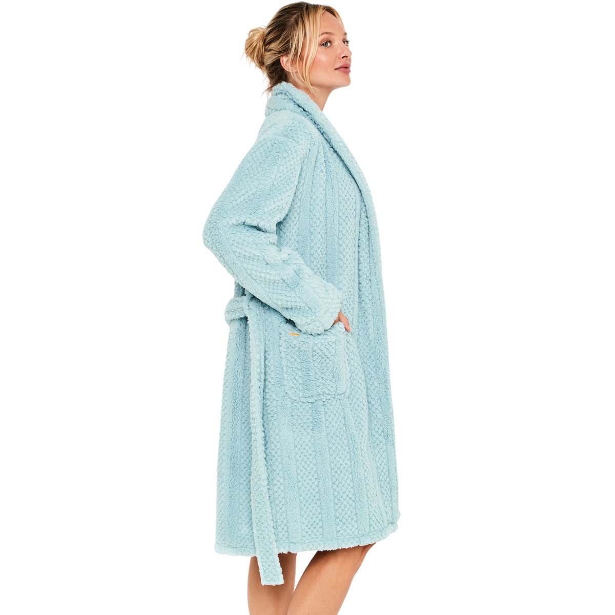 Robe de chambre col châle PC2 bleu, SELMARK