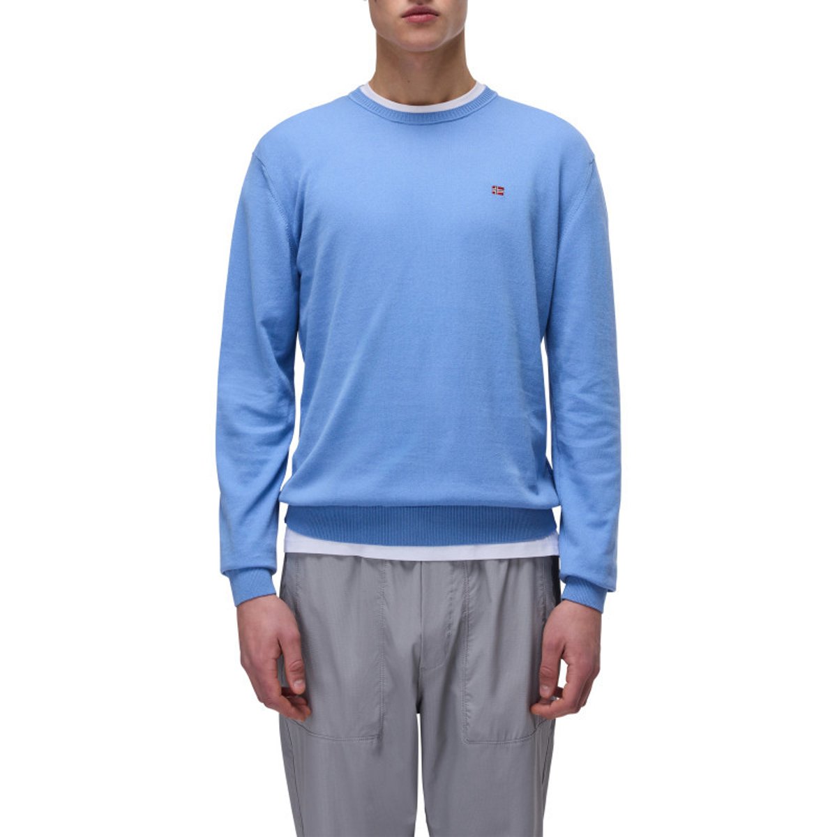 Sweat en coton bleu uni avec logo iconique et une coupe droite bleu, NAPAPIJRI