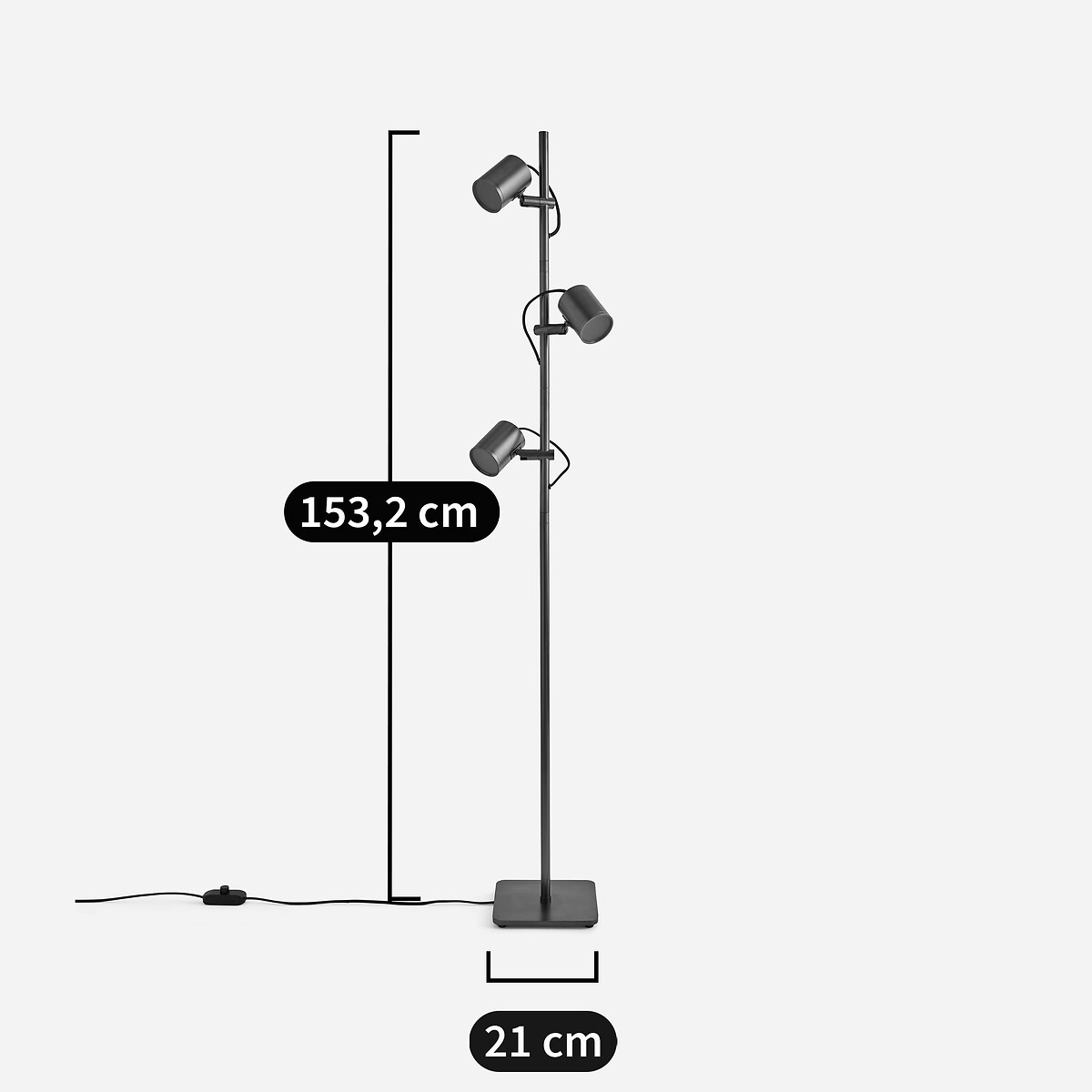 Girevole Graphite Lamp with 3 Adjustable Spotlights graphite, AM.PM