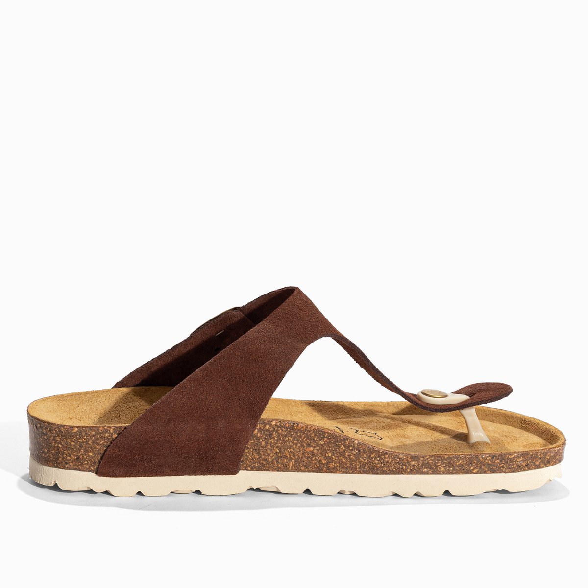 Tongs en cuir suedé MERCURE marron, BAYTON