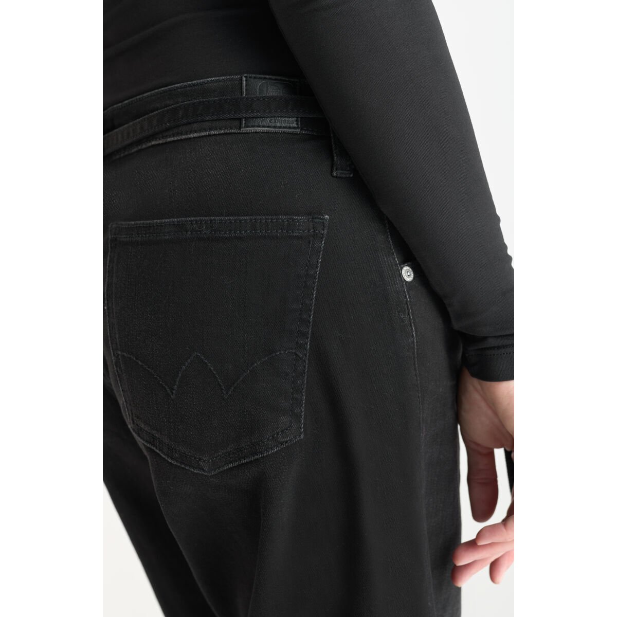 Jeans flare wide leg , longueur 34 black / black, LE TEMPS DES CERISES