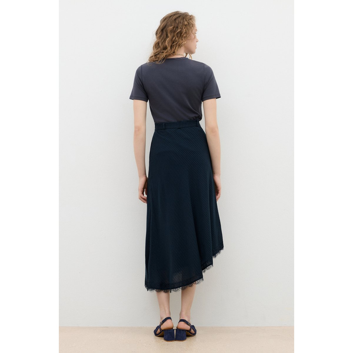 Jupe fluide taille haute JUPE JOSELINE bleu marine, CAROLL