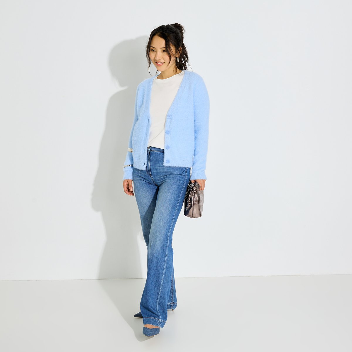 Gilet fluffy bleu ciel, GRAIN DE MALICE