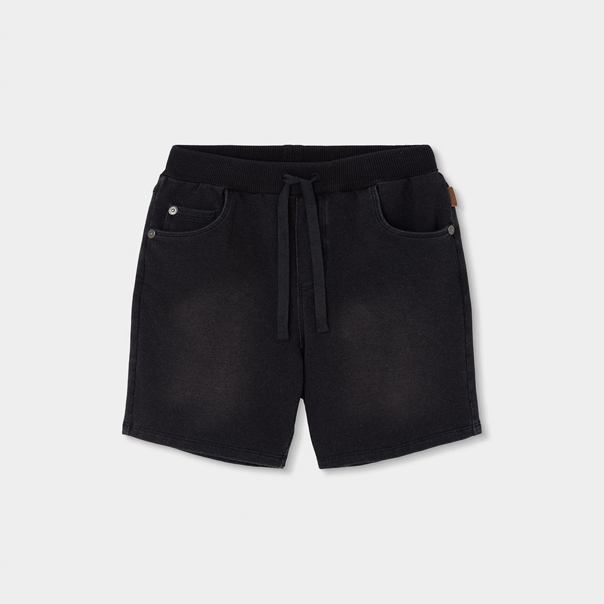 Short garçon denim avec cordon noir, BOBOLI