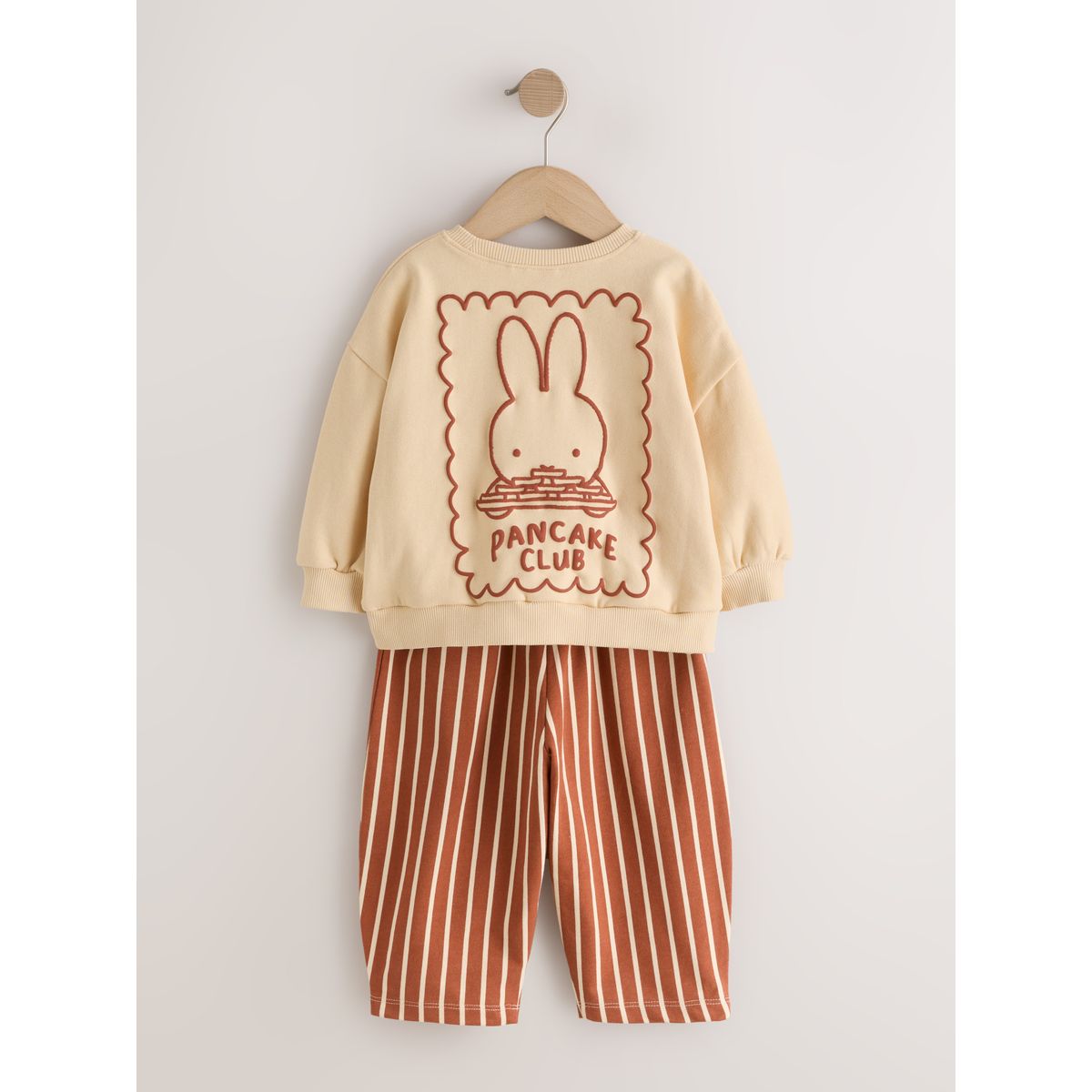 Ensemble sweat et pantalon large miffy rayures jaune clair, NEXT