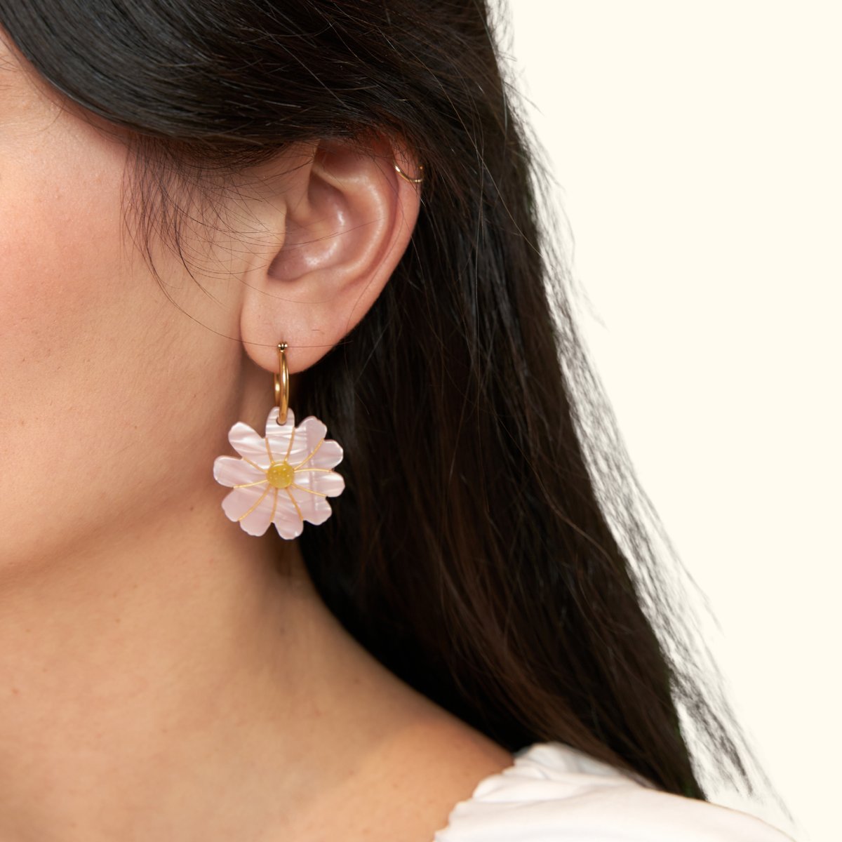 Boucles d'oreilles COSMOS rose clair, COUCOU SUZETTE