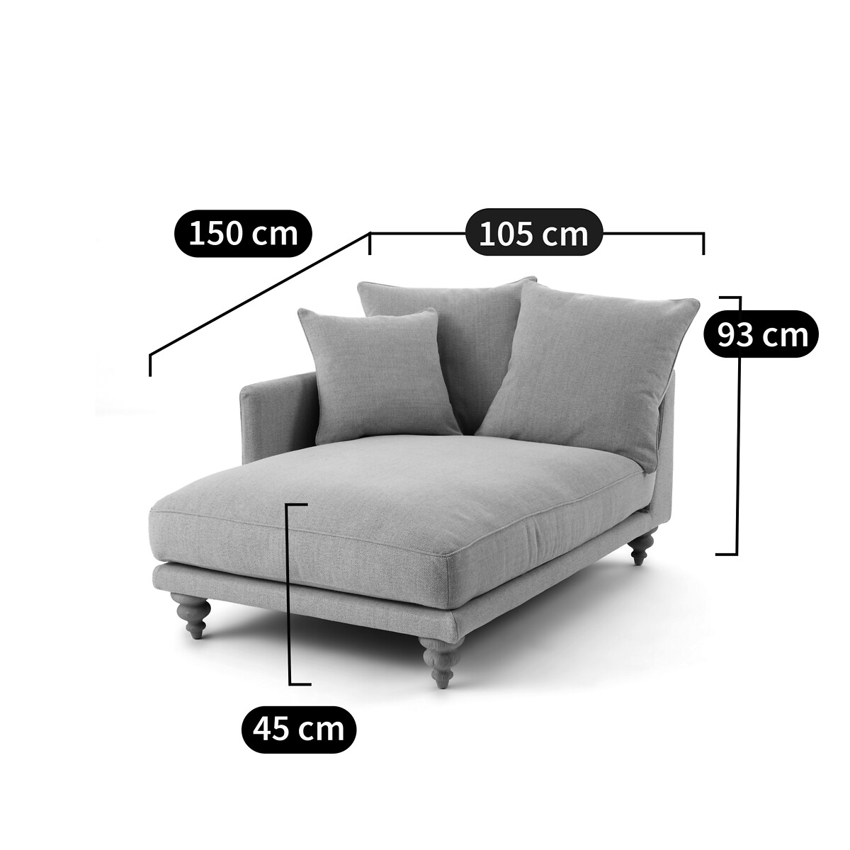 Longchair gerecycled polyester, Lazare petrol, AM.PM