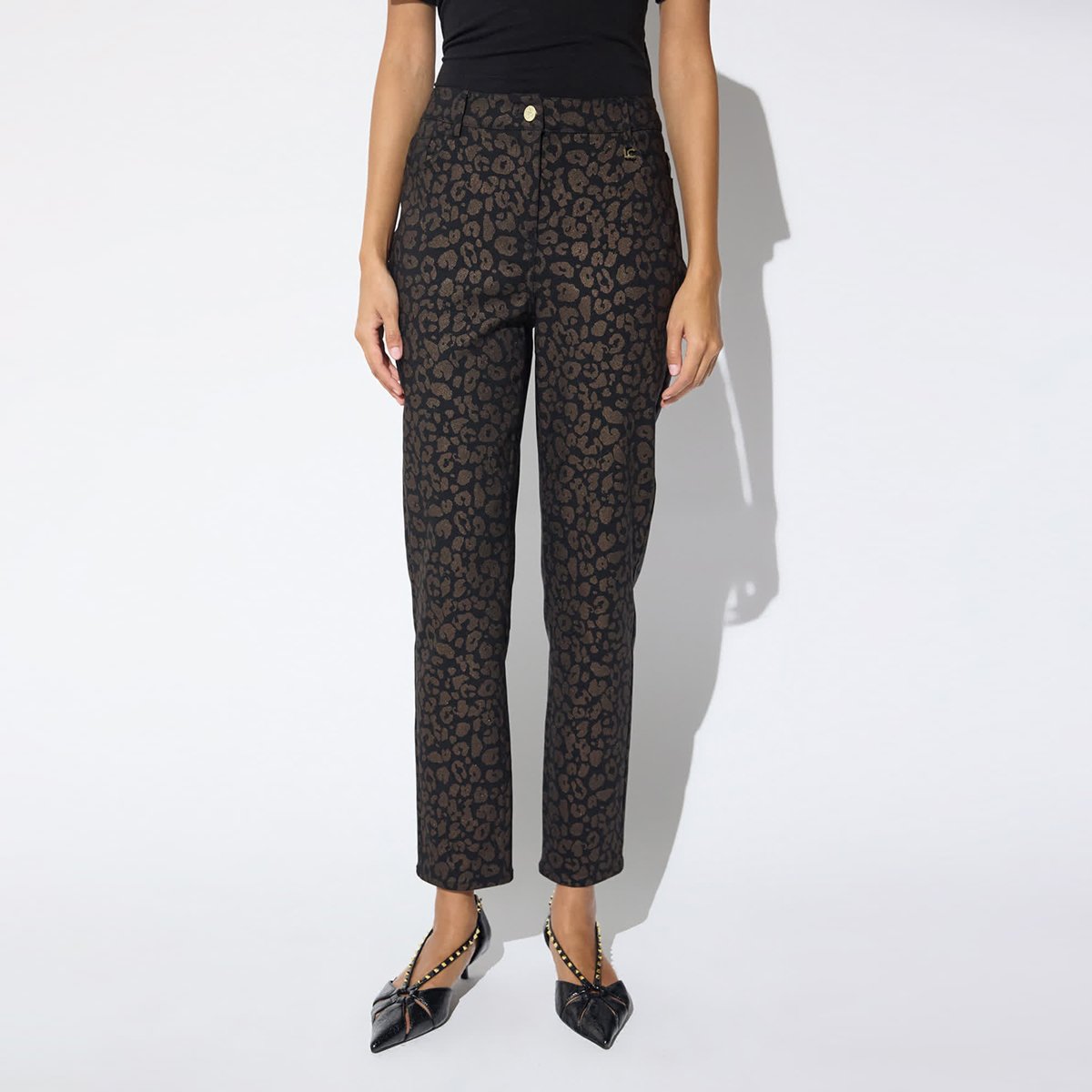 Pantalon imprimé léopard coupe droite léopard, LOLA CASADEMUNT