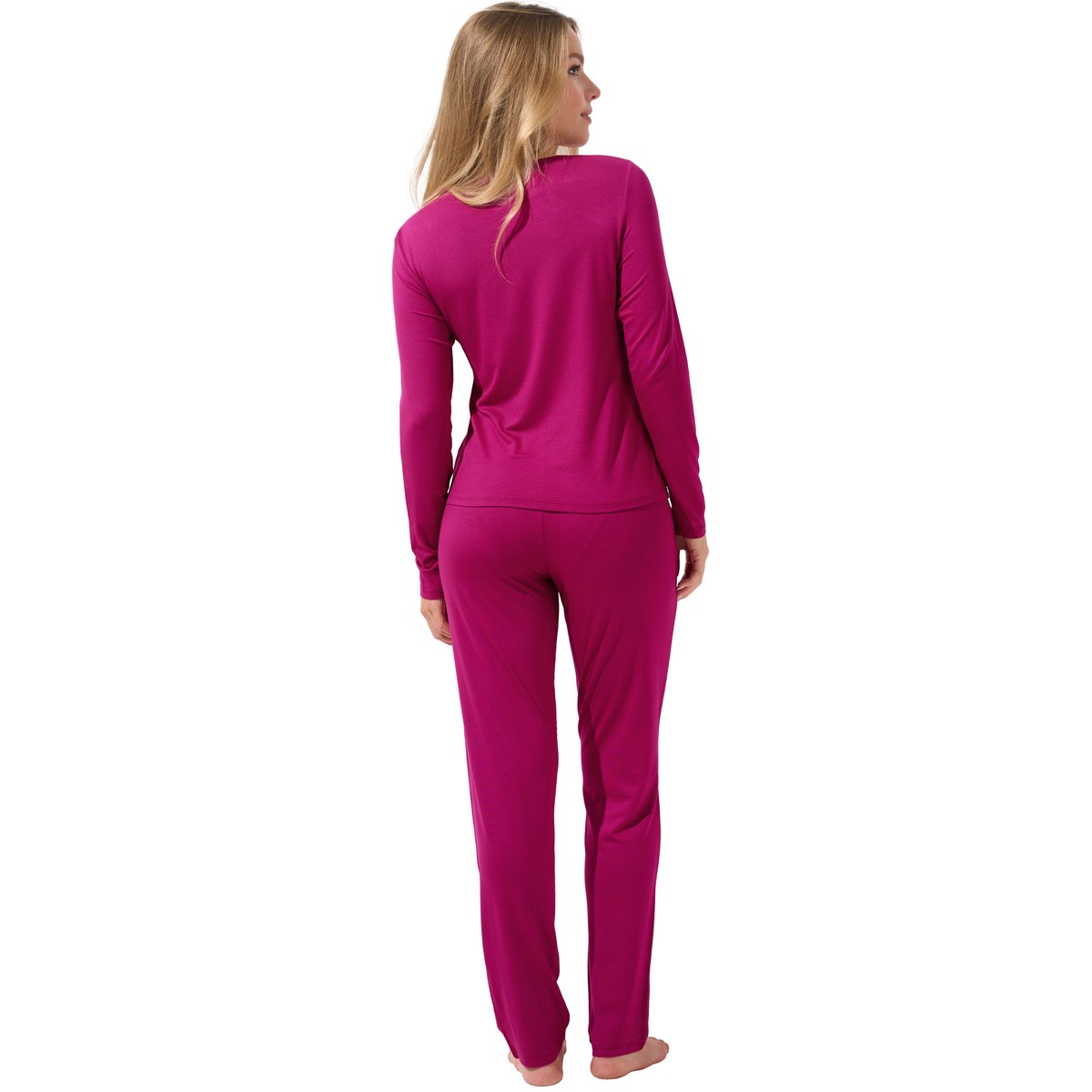 Pyjama pantalon top manches longues EVELYN magenta, LISCA