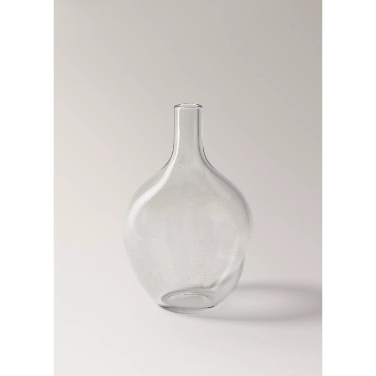 Vase en verre forme bouteille taille moyenne gris glacé, MANGO HOME