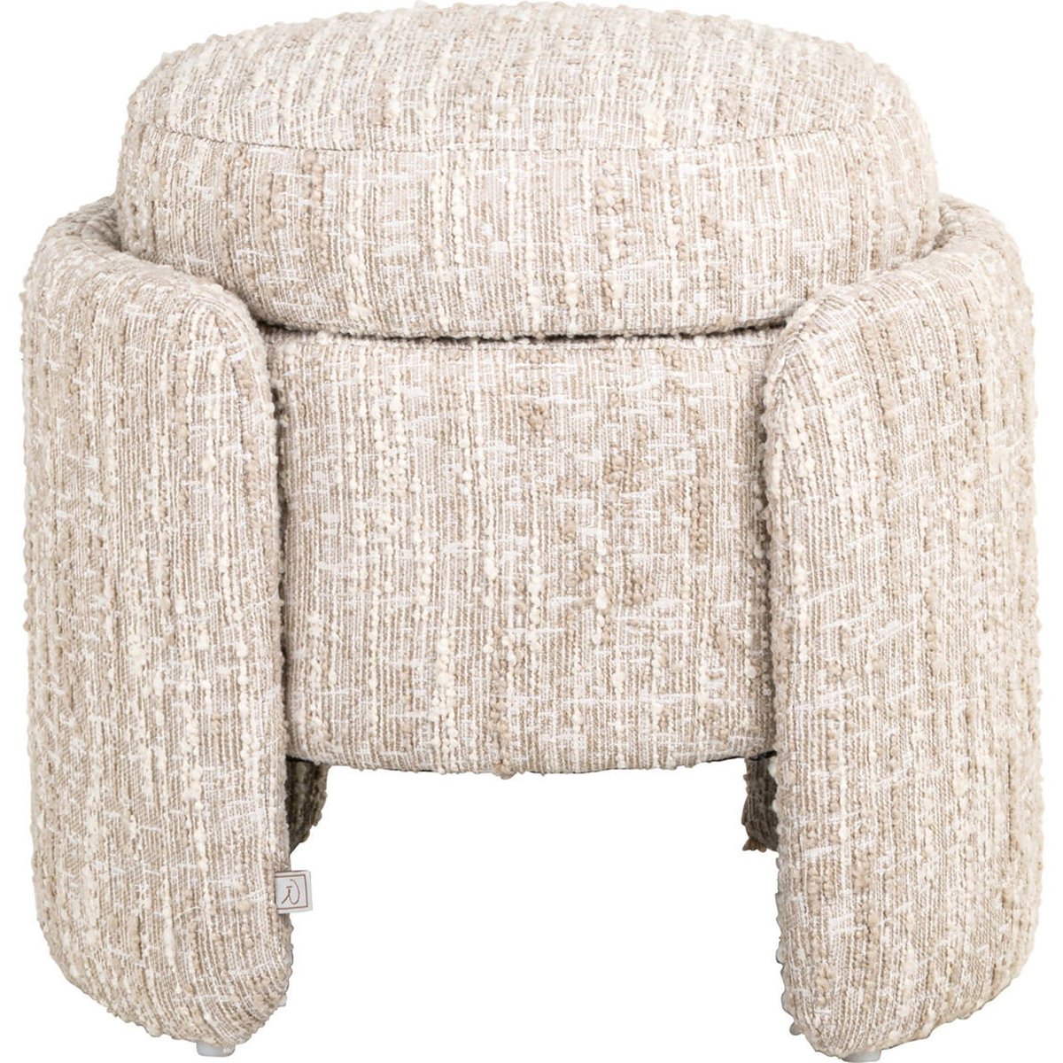 Pouf coffre contemporain avec rangement beige angora, RECOLLECTION