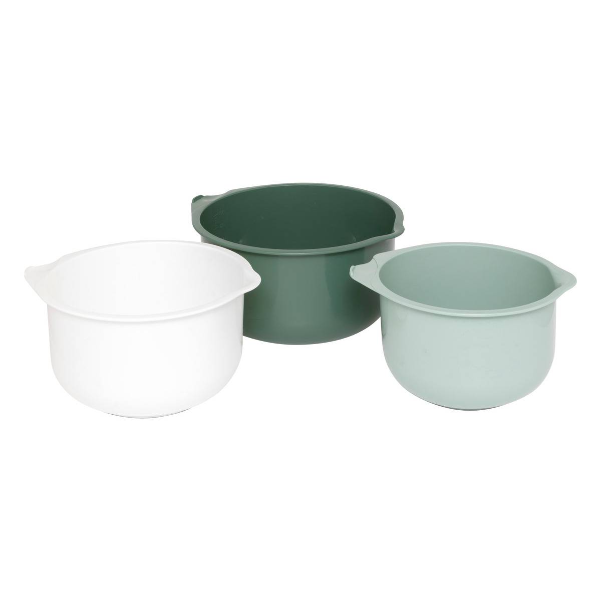 Lot de 3 bols à mixer en verre ESSENTIELS transparent, 5FIVE SIMPLY SMART