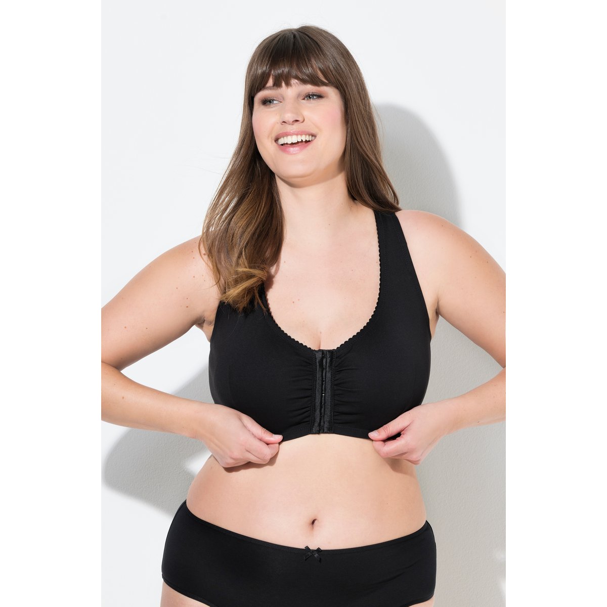 Brassière avec fermeture sur le devant noir, ULLA POPKEN