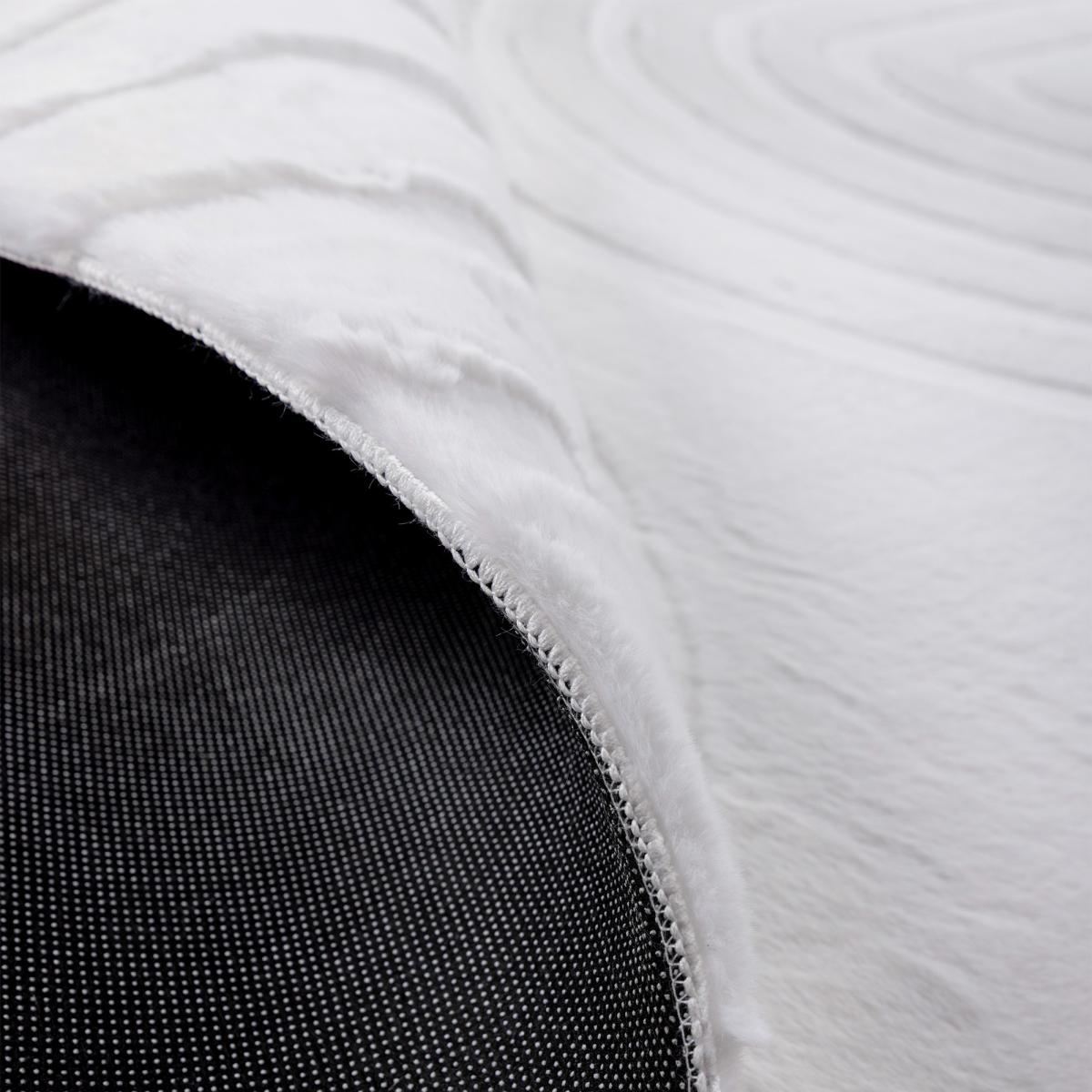 Tapis salon, faux uni sobre, texture en relief LYN59 DEH blanc, gris, UN AMOUR DE TAPIS