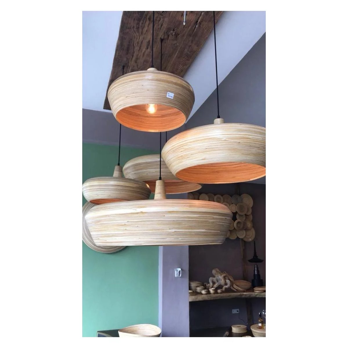 Suspension chapeau en bambou ANOUCK naturel, HYDILE
