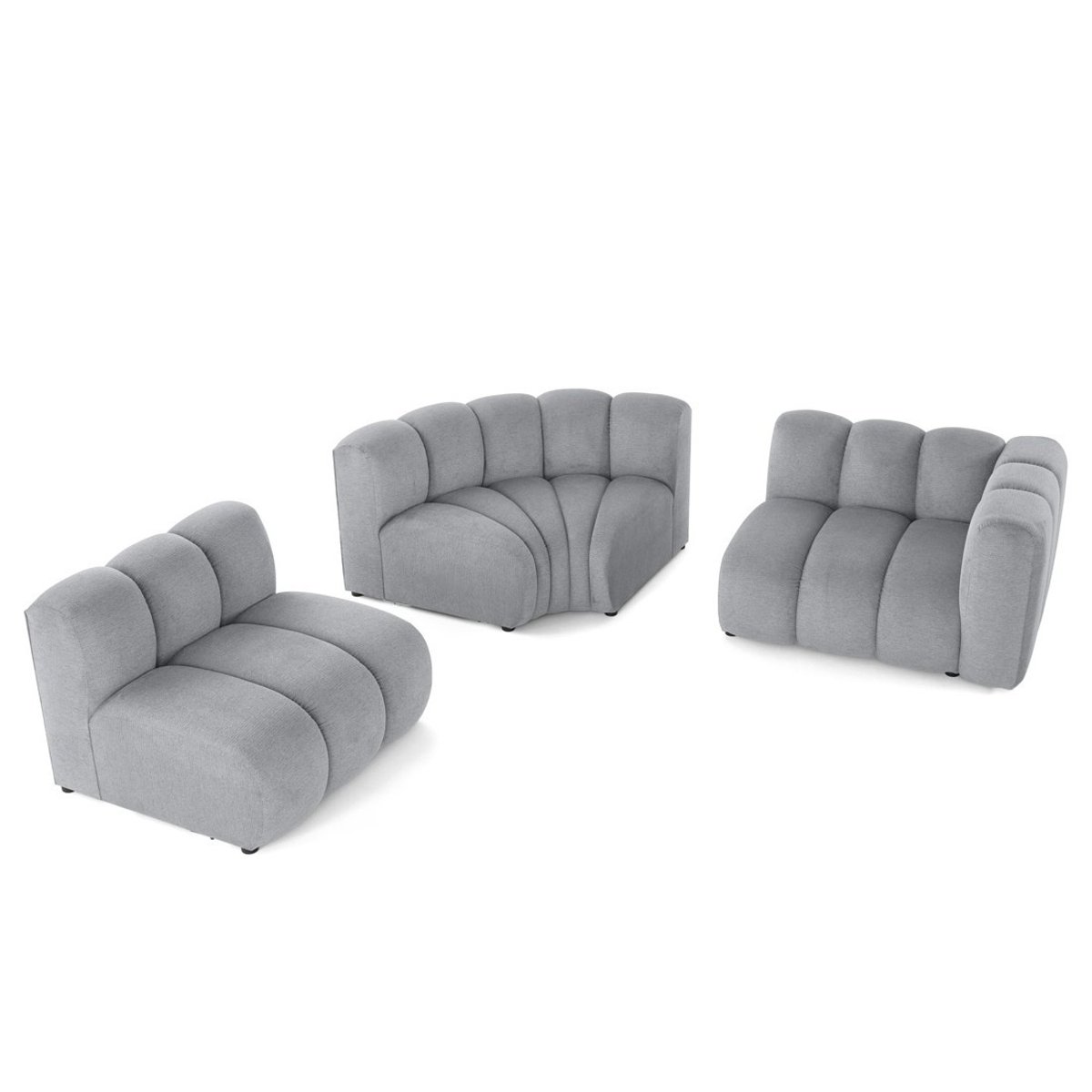 Canapé d'Angle gauche 4 places - DEBBIE gris, BEST MOBILIER