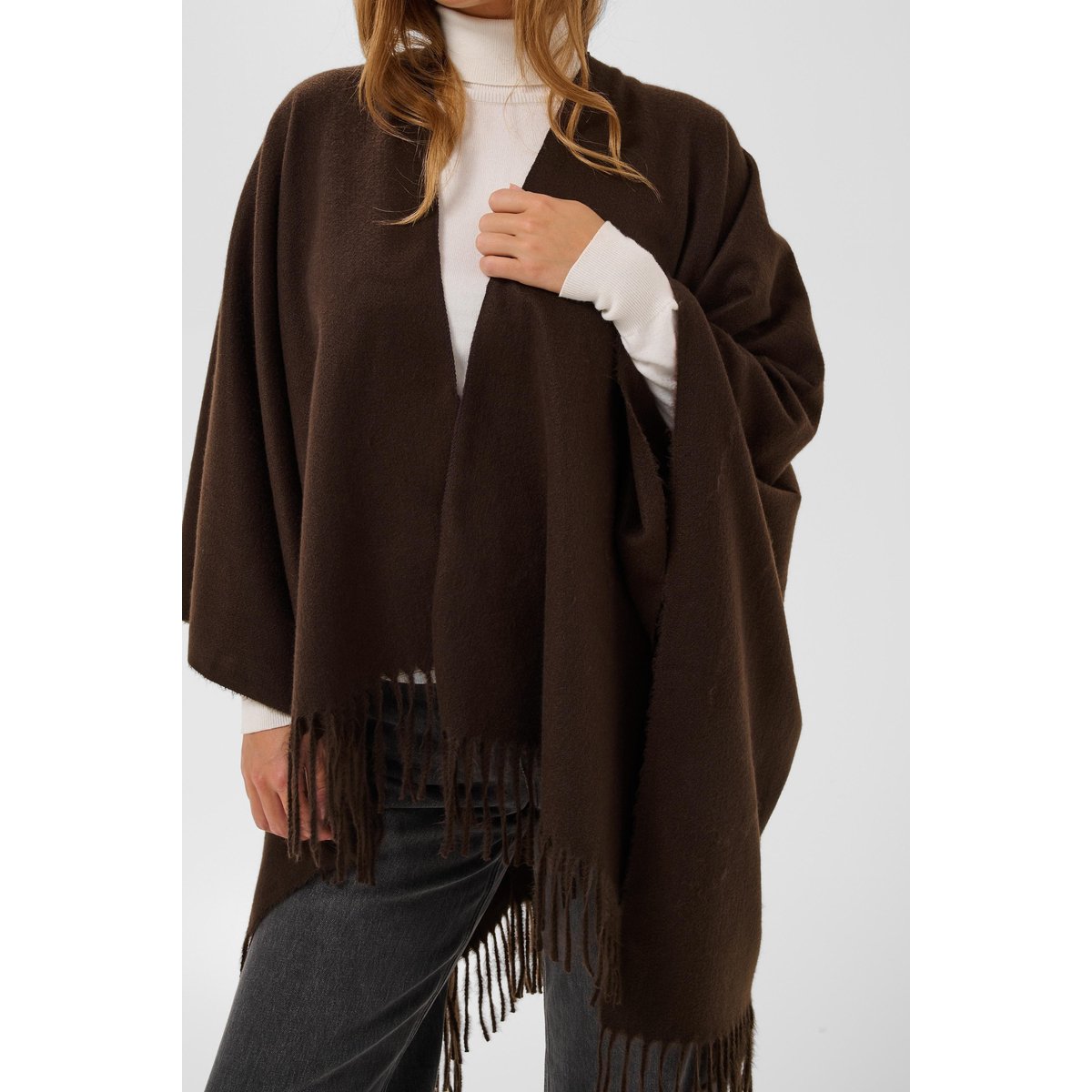 Poncho marron coffee bean, KAFFE